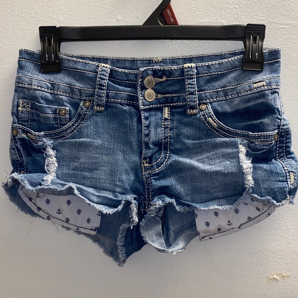 Rue21 Blue Distressed Jean Shorts
